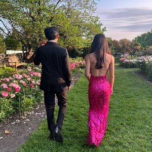 Windsor pink maxi mermaid prom dress